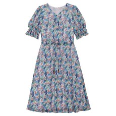 꼼빠니아 여성용 쉬폰 반소매 프린팅 원피스 CADU5-WOP180