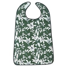 Pixelin 銀髮族用防水圍兜, 綠色花朵圖案, 1個