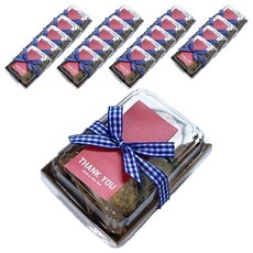 Tinapicnic 迷你牛皮一次性容器 + 紅色貼紙 + 藍色緞帶套組, 20套, 便當盒 20p + 貼紙 20p + 緞帶 20p