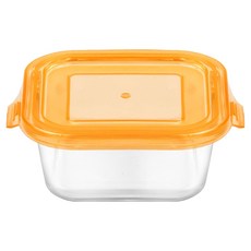 발룬피니 내열강화유리 정사각 원터치 반찬통, 1개, 800ml