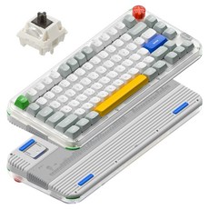 누피 로우 하이 듀얼 프로파일 커스텀 기계식 유무선 텐키리스 키보드 맥스, KICK75, 레트로 그레이, 갈축