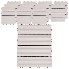 Meric Garden 環保防水防腐拼接塑木地板, 直條灰白色, 12個