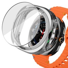 LuA lovel Galaxy Watch TPU保護殼 + 鋼化玻璃螢幕保護貼組合, 銀色, 1個