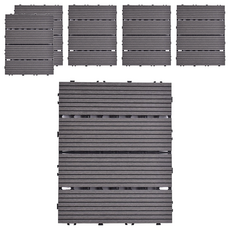 Meric Garden 環保防水防腐拼接塑木地板, 直條灰色, 6個