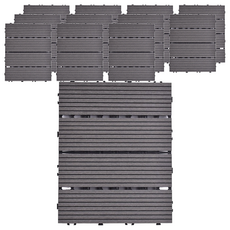 Meric Garden 環保防水防腐拼接塑木地板, 直條灰色, 12個