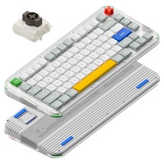 누피 로우 하이 듀얼 프로파일 커스텀 기계식 유무선 텐키리스 키보드 나노, KICK75, 레트로 그레이, 갈축