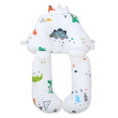 OhBabyLying 嬰兒枕 安撫定型枕 純棉 + 網眼, 彩色恐龍, 1個