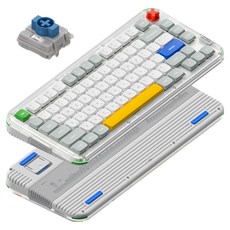 누피 로우 하이 듀얼 프로파일 커스텀 기계식 유무선 텐키리스 키보드 나노, KICK75, 레트로 그레이, 실버축