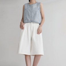 andstyle 男女通用雙褶斜紋棉百慕達短褲 264662