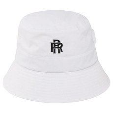 RAINMAKER RR 織帶球釘座標誌漁夫帽 R10UHB01, 白色, 1個