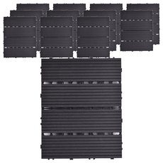 Meric Garden 環保防水防腐拼接塑木地板, 直條黑色, 12個