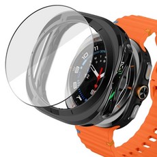 LuA lovel Galaxy Watch TPU 保護殼 + 鋼化玻璃螢幕保護貼組合, 黑色, 1個