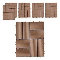 Meric Garden 環保防水防腐拼接塑木地板, 柚木色, 6個