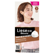 Liese 莉婕 奶霜泡沫染髮劑, 3 率性時髦淺栗棕, 1盒