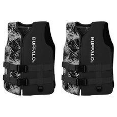 BUFFALO 氯丁橡膠救生衣 2入, 棕櫚黑, 棕櫚黑