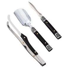 茶具三君子刀夾勺3件組, 黑檀木, 1組