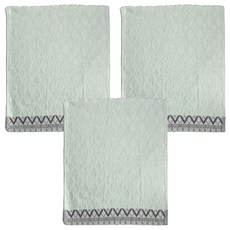 LIFE 來福牌 菱格緹花毛巾 綠色 柔軟吸水面巾 台灣製, 3條