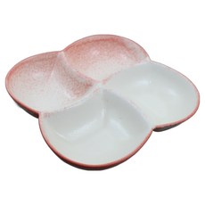 Dalsogum 陶瓷四格分隔小菜盤, 1個, 粉紅雪酪