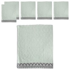LIFE 來福牌 菱格緹花毛巾, 綠色, 6條