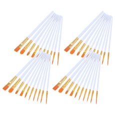 Kreblans 現代水彩壓克力畫筆 10件組 白色, 10種, 4套