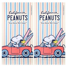 Songwol 松月 Snoopy California76 大型海灘巾 76 x 152 cm, 2個, 米色