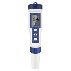 ANTIAN 5合1水質檢測筆/PH值酸堿度/EC/TDS/鹽度/溫度測試儀/檢測器 附緩衝溶液粉末 250ml 3包, 混和顏色, 1盒