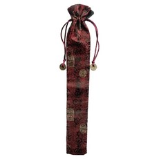 문구담 여름 투명 부채 손잡이 만들기 재료 보관 선물 주머니 23cm, 와인 레드, 1개