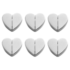 日本SP SAUCE 心型窗簾磁吸對扣組 2.5 x 1.15 x 1.5cm, 銀色, 6組