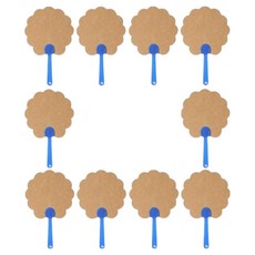 문구담 여름 투명 부채 만들기 재료 세트 크래프트 종이 레이스, 화이트, 10세트