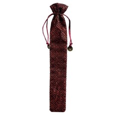 문구담 여름 투명 부채 손잡이 만들기 재료 보관 선물 주머니 23cm, 버건디, 1개