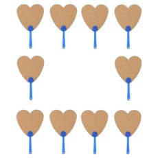 문구담 여름 투명 부채 만들기 재료 세트 크라프트 종이 하트, 화이트, 10세트