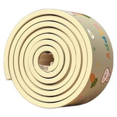 Couselect 軟彈直角兒童防撞條 NBR泡棉保護條/桌角墊, 小兔蘿蔔 米色, 1捲