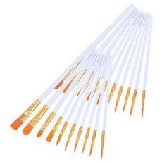 Kreblans 現代水彩壓克力畫筆 10件組 白色, 10種, 2套