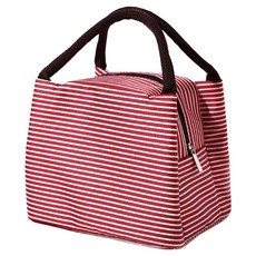 하우즈룸 미니 피크닉 스트라이프 보냉가방, 레드, 1개