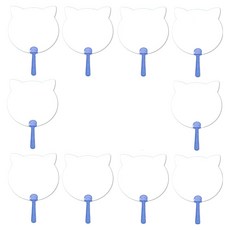 문구담 여름 투명 부채 만들기 재료 세트 고양이 67번, 화이트, 10세트
