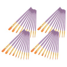 Keublangce 現代水彩壓克力畫筆套組 珍珠紫, 10種, 4套