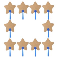 문구담 여름 투명 부채 만들기 재료 세트 크래프트지 오각별, 화이트, 10세트