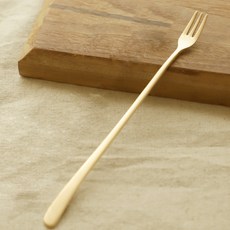 Nothyang 方字鍮器 居家咖啡長茶叉, 1個, 金色