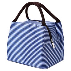 하우즈룸 미니 피크닉 스트라이프 보냉가방, 블루, 1개