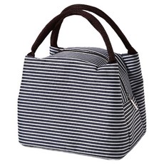 하우즈룸 미니 피크닉 스트라이프 보냉가방, 블랙, 1개