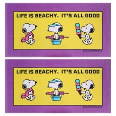 Songwol 松月 史努比 All Good 50 海灘巾 50 x 100 cm, 2個, 紫色