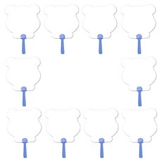 문구담 여름 투명 부채 만들기 재료 세트 베어 69번, 화이트, 10세트