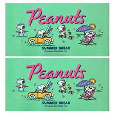 송월타월 스누피 썸머브레이크50 비치타월 50 x 100 cm, 2개, 그린