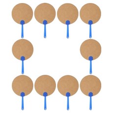 문구담 여름 투명 부채 만들기 재료 세트 크라프트 종이 원형, 랜덤 발송, 10세트