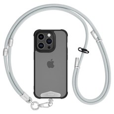 Onour 手機掛繩 手腕 肩背 斜背 防盜掛繩夾片 頸掛繩, 1個, 灰色