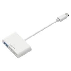구스페리 C타입 3in1 USB MSD SD 카드리더기, 화이트, 1개