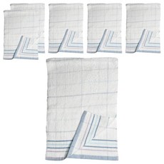 LIFE 來福牌 方格彩條毛巾 6條組 藍色 - 精梳棉, 柔軟吸水, 台灣製造, 1組