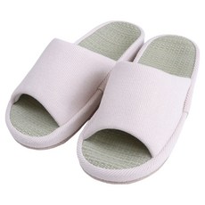 IKEHIKO 日本池彥 藺草透風室內拖鞋, 象牙白, 1雙