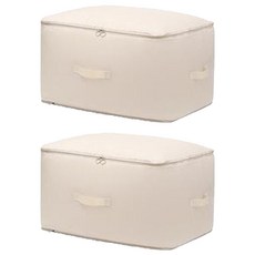 code86 棉被壓縮袋 收納袋 收納箱 米色, 1套, 2入