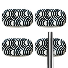 ARUA 花紋陶瓷筷架, 4個, 雲朵